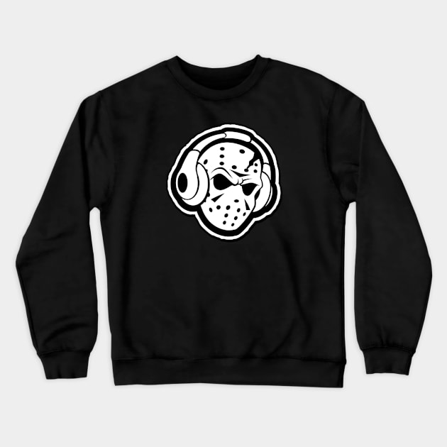 Necronomicast Hockphones B&W Crewneck Sweatshirt by Necronomicast